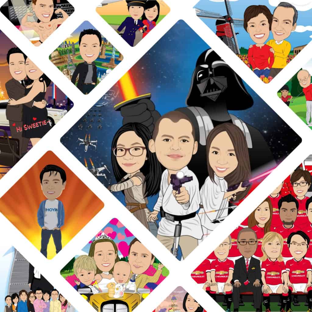 template based caricature for fast turnaround