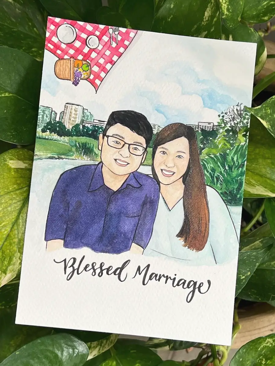 couple caricatures by bycraftroom