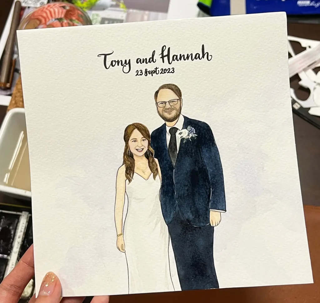 wedding couple caricatures from By Craft Room