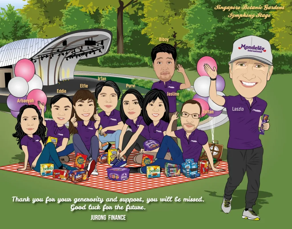 team caricature boss design